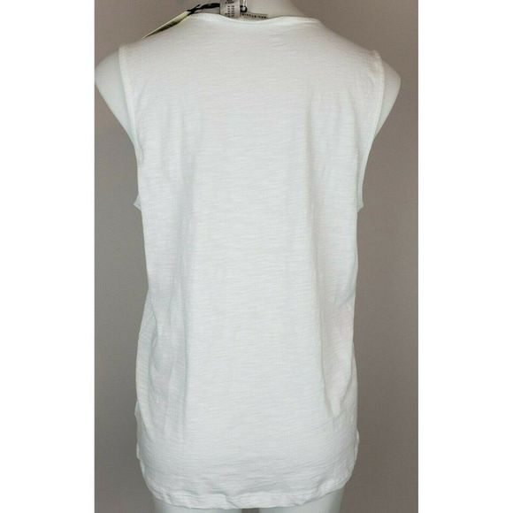 Max Studio White Cotton Tunic Tank M Eyelet Embroidery NWT - Picture 2 of 3